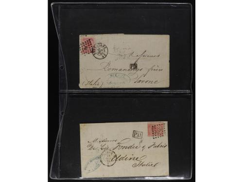 ✉ BELGICA. 1865-71. Lot of 38 covers, foreign destinations. 