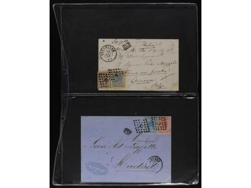 ✉ BELGICA. 1865-71. Lot of 38 covers, foreign destinations. 