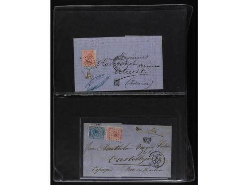 ✉ BELGICA. 1865-71. Lot of 38 covers, foreign destinations. 