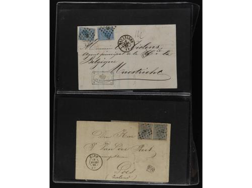 ✉ BELGICA. 1865-71. Lot of 38 covers, foreign destinations. 