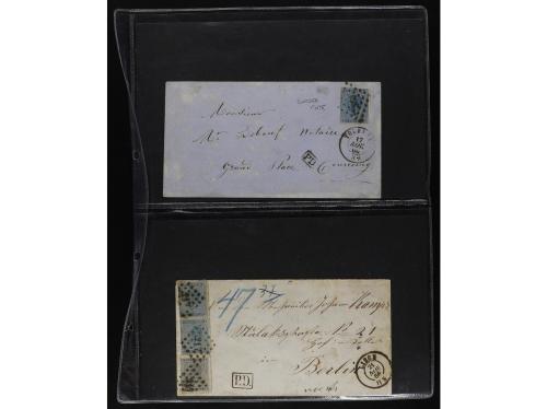 ✉ BELGICA. 1865-71. Lot of 38 covers, foreign destinations. 
