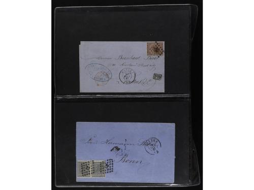 ✉ BELGICA. 1865-71. Lot of 38 covers, foreign destinations. 