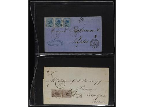 ✉ BELGICA. 1865-71. Lot of 38 covers, foreign destinations. 