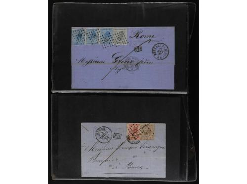 ✉ BELGICA. 1865-71. Lot of 38 covers, foreign destinations. 