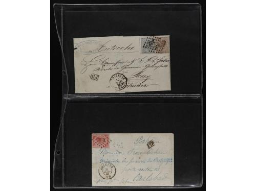 ✉ BELGICA. 1865-71. Lot of 38 covers, foreign destinations. 