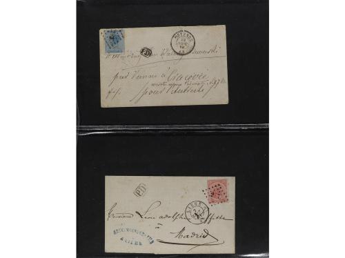 ✉ BELGICA. 1865-71. Lot of 38 covers, foreign destinations. 