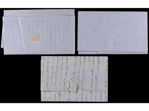 ✉ MOZAMBIQUE. 1856-57. 3 covers from France to Mozambique in