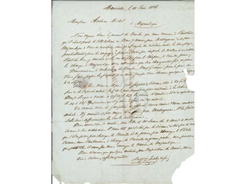 ✉ MOZAMBIQUE. 1856-57. 3 covers from France to Mozambique in