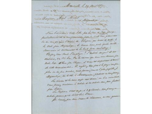 ✉ MOZAMBIQUE. 1856-57. 3 covers from France to Mozambique in