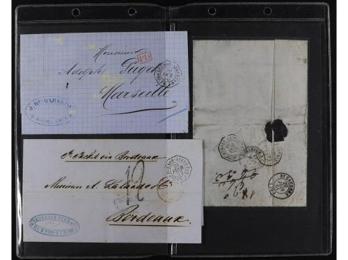 ✉ FRANCIA. MARITIME MAIL, 9 covers from Argentina. 