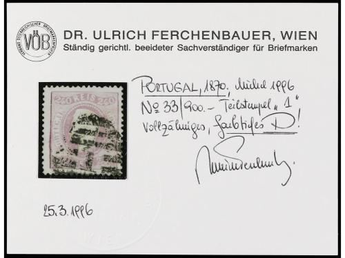 ° PORTUGAL. Mu. 35. 240 reis lila. Bonito ejemplar. Cert. FE