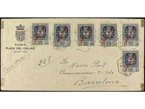 ✉ ESPAÑA. Ed. 730. 1936 (6 Abril). MADRID a BARCELONA. 15 c.