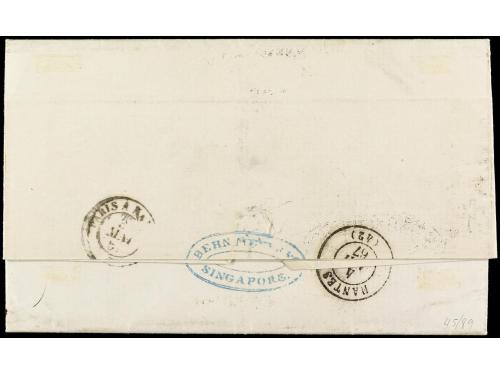 ✉ FILIPINAS. 1867. MANILA a FRANCIA. Carta completa con text