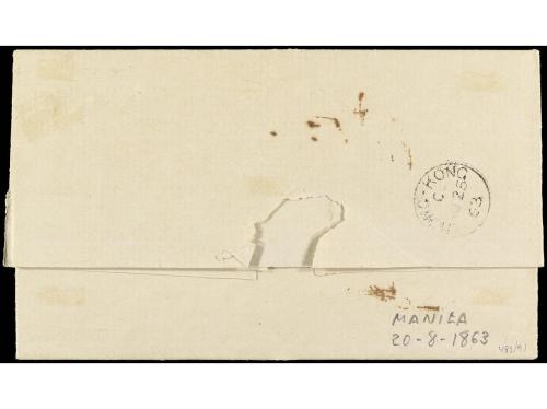 ✉ FILIPINAS. 1863. MANILA a BATAVIA (Java). Carta completa e