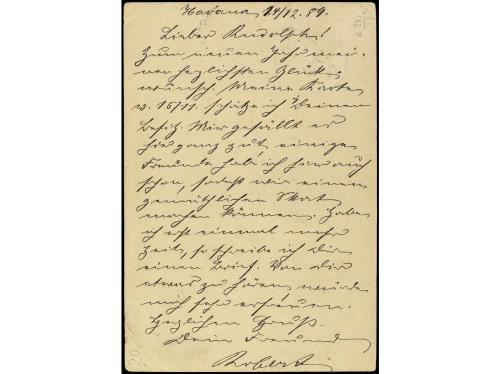 ✉ CUBA. Ed. 21. 1889. LA HABANA a ALEMANIA. 2 ctvos. verde, 