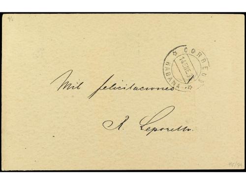 ✉ CUBA. Ed. 25. 1895. PUERTO PRÍNCIPE a ALEMANIA. 2 ctvos. v