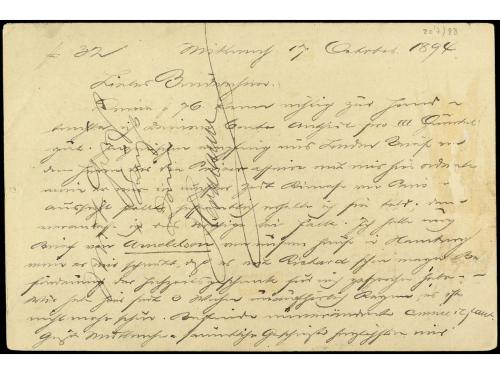 ✉ CUBA. Ed. 29. 1894. HABANA a ALEMANIA. 2 ctvos. castaño co