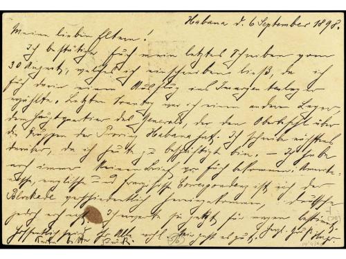 ✉ CUBA. Ed. 33. 1898. HABANA a ALEMANIA. 2 ctvos. violeta co