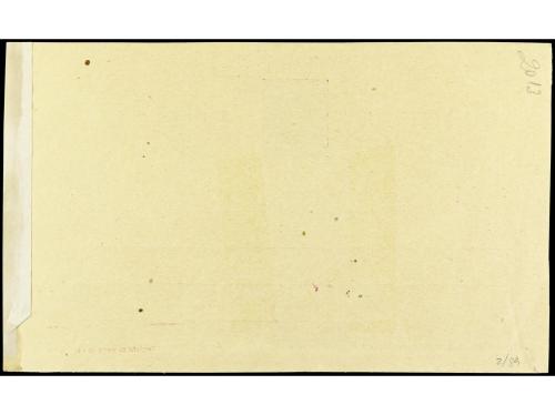 ✉ CUBA. Ed. 34. 3 ctvos. castaño, tampón en violeta MINISTER