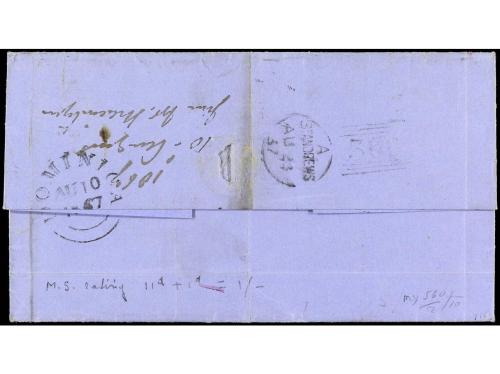 ✉ COLONIAS INGLESAS. 1867. DOMINICA a ESCOCIA. Envuelta circ