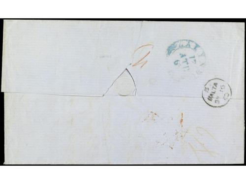 ✉ COLONIAS INGLESAS. 1863. BANTE (Ionian Islands) a MALTA. E