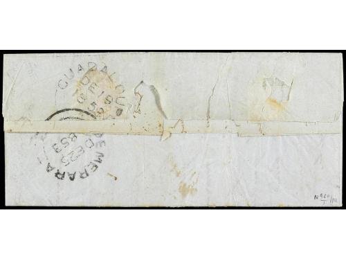 ✉ COLONIAS INGLESAS. 1853. GUADALOUPE a CAYENNE (Guayana Fra