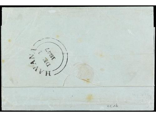 ✉ COLONIAS INGLESAS. 1847. HABANA (Cuba) a VERACRUZ. Carta c