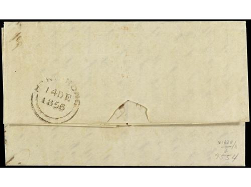 ✉ COLONIAS INGLESAS. 1854. HONG KONG a CÁDIZ encaminada vía 