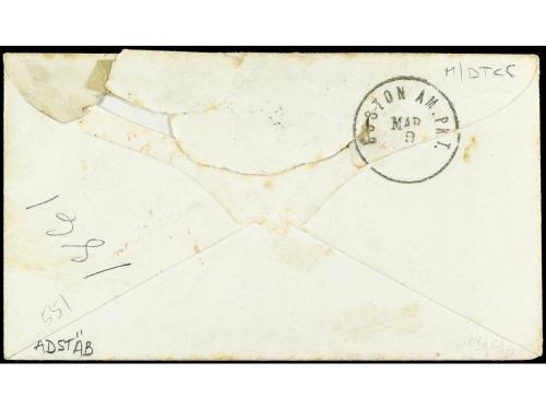 ✉ COLONIAS INGLESAS. 1861. CAIRO a U.S.A. Sobre circulado co