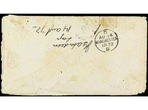 ✉ COLONIAS INGLESAS. 1872. LAGOS (Nigeria) a INGLATERRA. Sob