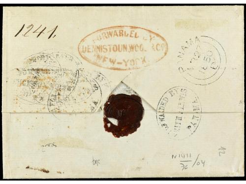 ✉ PANAMA. 1850. LIVERPOOL (Inglaterra) a LIMA (Perú). Envuel