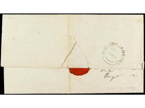 ✉ COLONIAS INGLESAS. 1864. RÍO DE JANEIRO a MONTEVIDEO. Cart