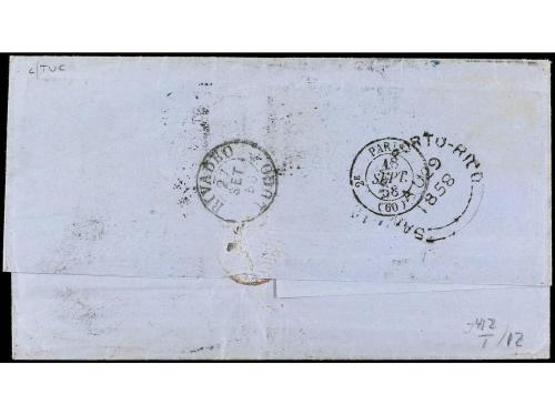 ✉ COLONIAS INGLESAS. 1858. SAN JUAN DE PUERTO RICO a RIVADEO