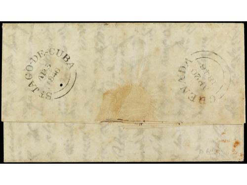 ✉ COLONIAS INGLESAS. 1846. SANTIAGO DE CUBA a CARACAS (Venez