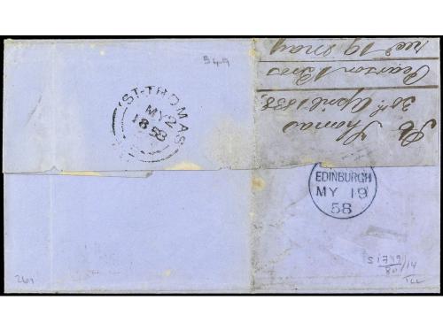 ✉ COLONIAS INGLESAS. 1858. ST. THOMAS (D.W.I) a EDIMBURGO (E