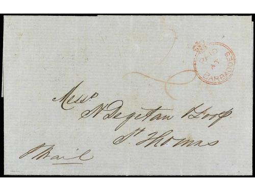 ✉ COLONIAS INGLESAS. 1854. BARBADOS a ST. THOMAS (D.W.I.). E