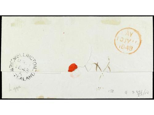 ✉ COLONIAS INGLESAS. 1848. WELLINGTON (Nueva Zelanda) a LOND