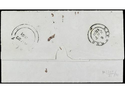 ✉ COLONIAS INGLESAS. 1851. ZANTE (Ionian Islands) a LIVORNO 