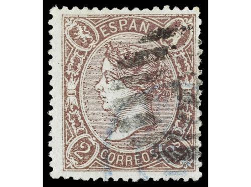 ° ESPAÑA. Ed. 79. 2 reales lila. Bien centrado para esta emi