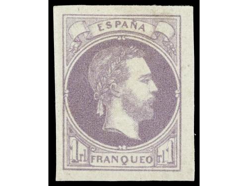 * ESPAÑA. Ed. 158. 1 real violeta. PIEZA DE LUJO. Cat. 400&euro;.