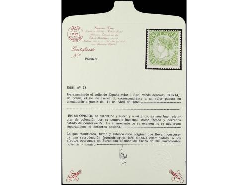 * ESPAÑA. Ed. 78. 1 real verde. Bien centrado para esta emis