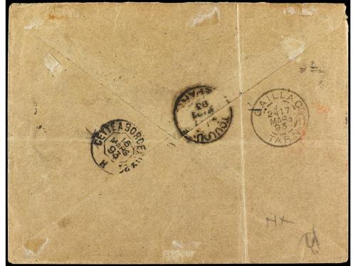 ✉ BENIN. Yv. 4, 14, 15. 1893. KOTONU a FRANCIA. Carta certif