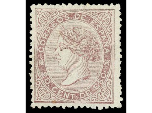 (*) ESPAÑA. Ed. 92. 20 cts. lila. Muy bonito ejemplar. Cert.