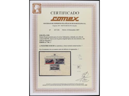 ** ESPAÑA. Ed. 781. HB. Goma habitual. Cert. COMEX. Cat. 900