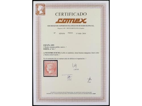 (*) ESPAÑA. Ed. 14. 2 reales naranja. Excelente color y márg