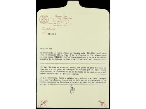 ** ESPAÑA. Ed. 760. HB. Aéreo + 5 pts. Rara sin fijasellos. 