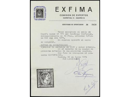 ** ESPAÑA. Ed. 171. 10 pts. azul. Centraje perfecto, rarísim