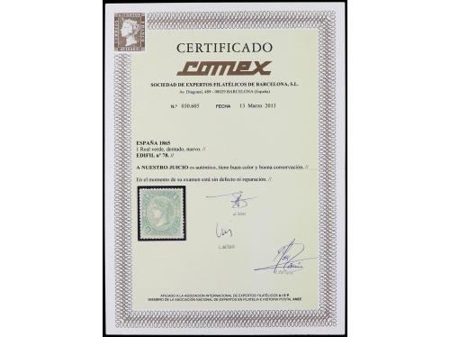 (*) ESPAÑA. Ed. 78. 1 real verde. Excelente centraje muy rar