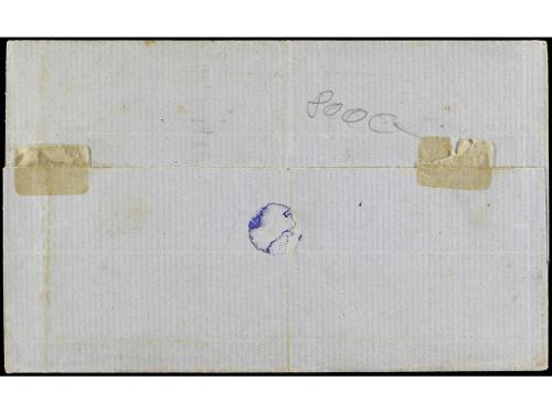 ✉ FRANCIA. Yv. 38, 57 (4). 1875. PARIS a CURAÇAO. 40 cts.nar