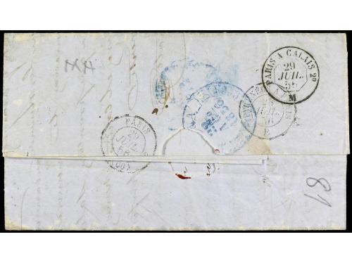 ✉ FRANCIA. Yv. 13, 14, 16, 17. 1856. MAULEON-BOULE a MATANZA